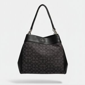 Coach Lexy Black Signature Jacquard & Leather Shoulder Bag - NWOT!